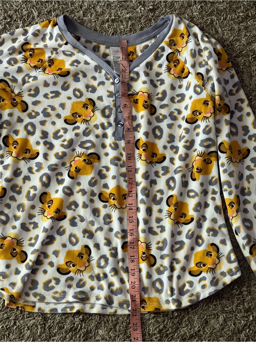 Disney Yellow Lion Face Print Pajama Bottoms for Kids